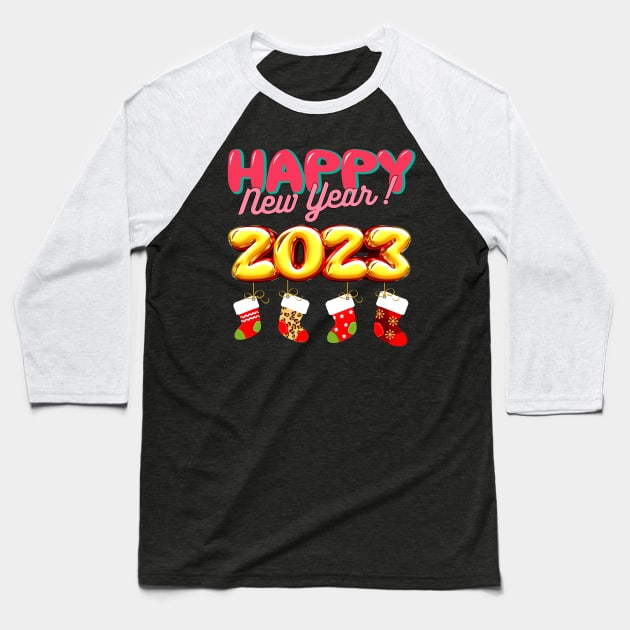 Funny Happy New Year 2023 Family Matching Baseball T-Shirt by DonVector